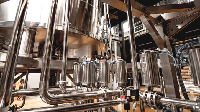 Craft beer brewing equipment in privat brewery